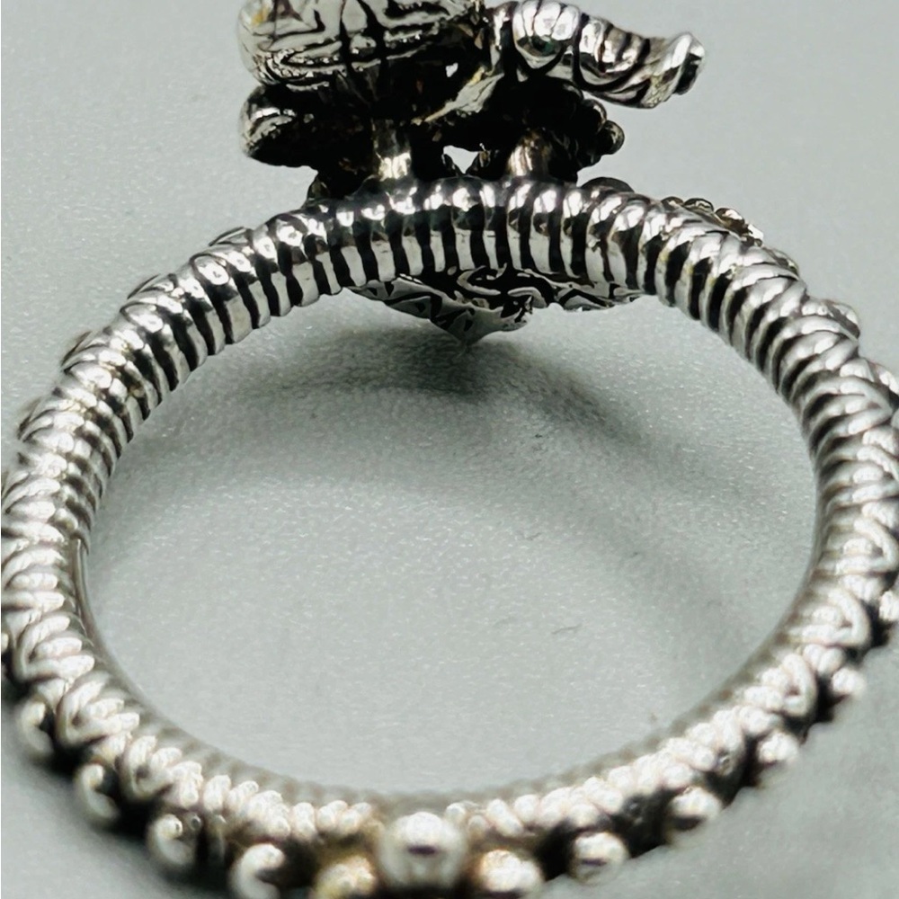 BARBARA BIXBY Sterling Silver & 18K Gold OHM Ring Size 8.25 / Spiritual Jewelry - Picture 2 of 12